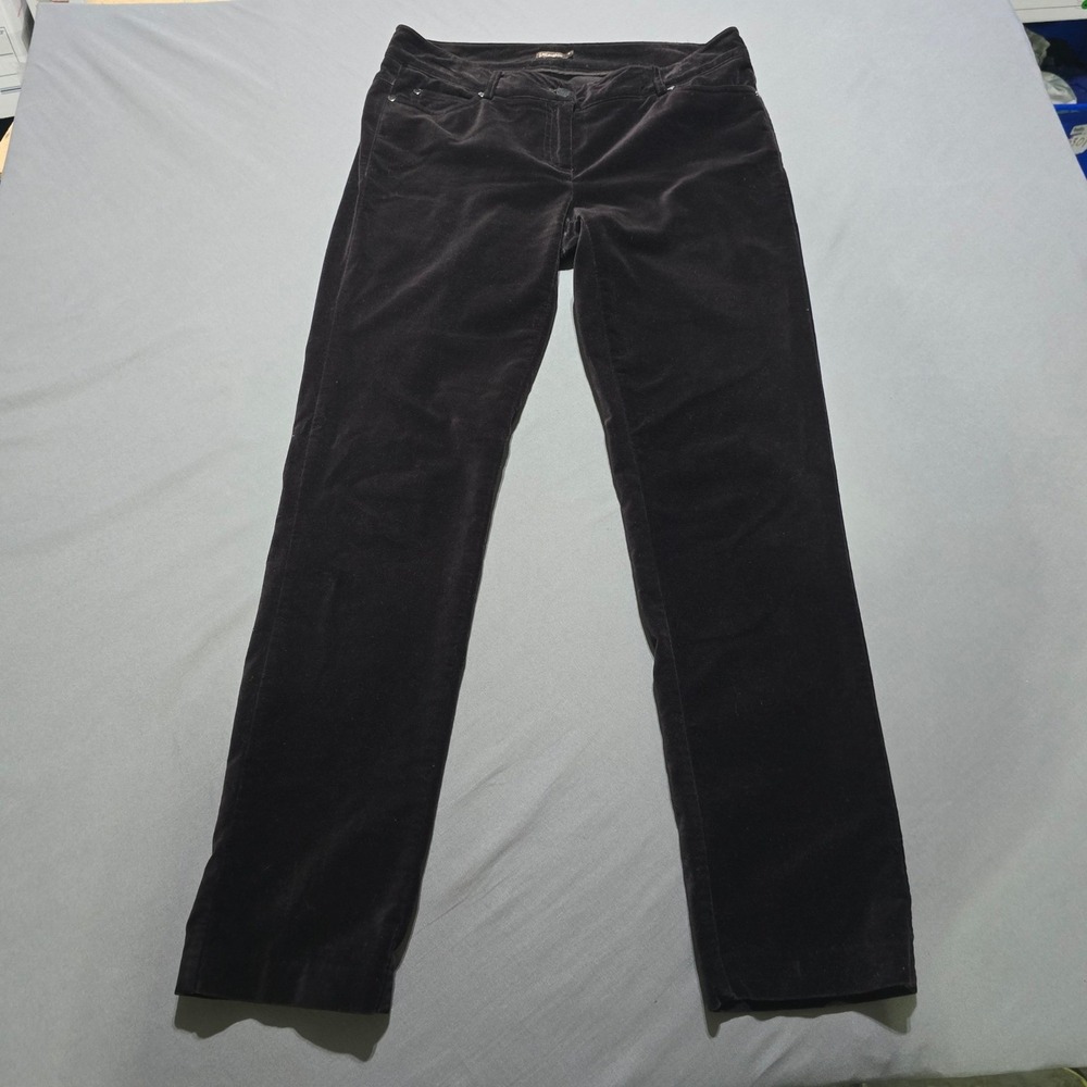 J.McLaughlin‎ Velvet Straight Leg Pants Womens 8 Brown Stretch Trousers 5-Pocket